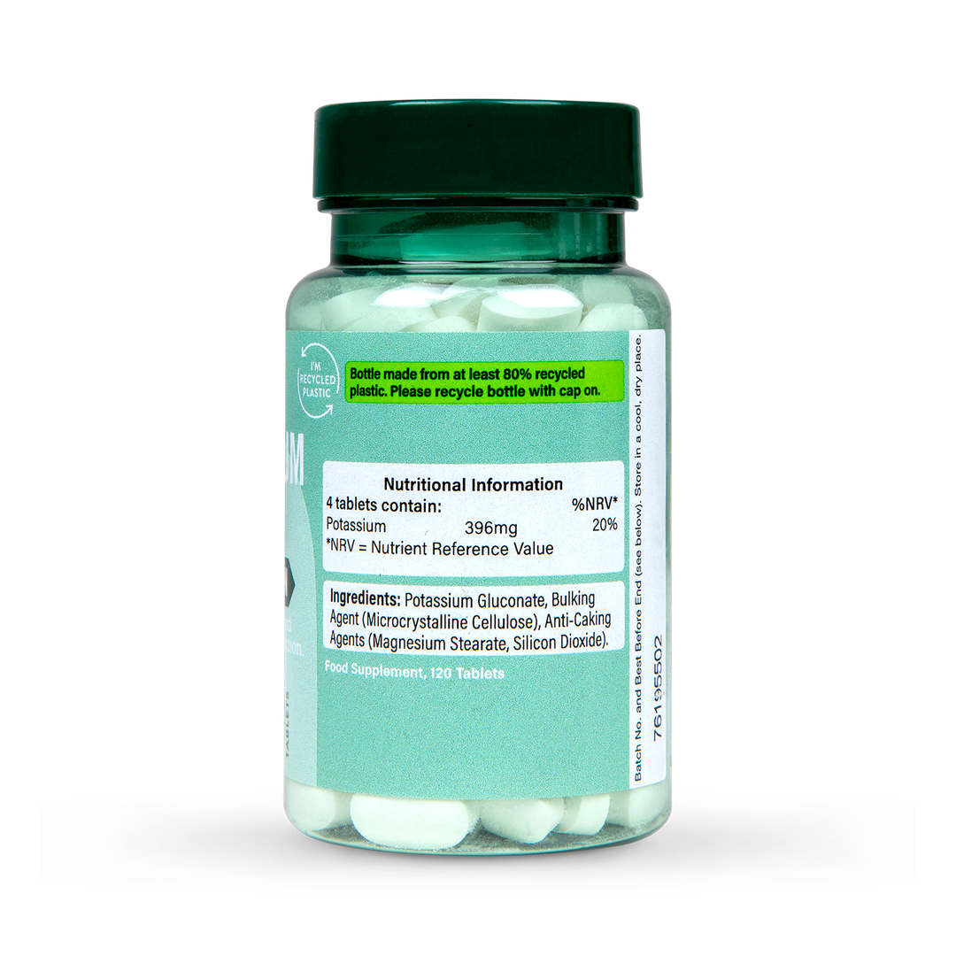 Potassium Caplets for Blood Pressure and Muscle Function Support 120 Tablets