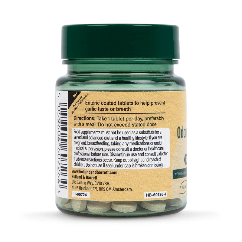 Holland Barrett Enteric Coated Odourless Garlic 500mg 30 Tablets
