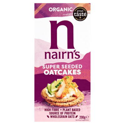 Nairn's Organic Super Seeded Oatcakes 200g, imported from the UK