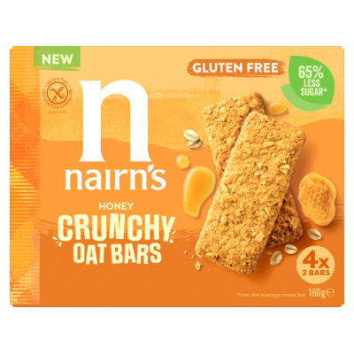 Nairn's honey crunchy oat bars 160g, imported from the UK