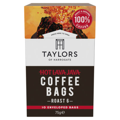 Taylors of Harrogate Hot Lava Java coffee bags 75g, UK version