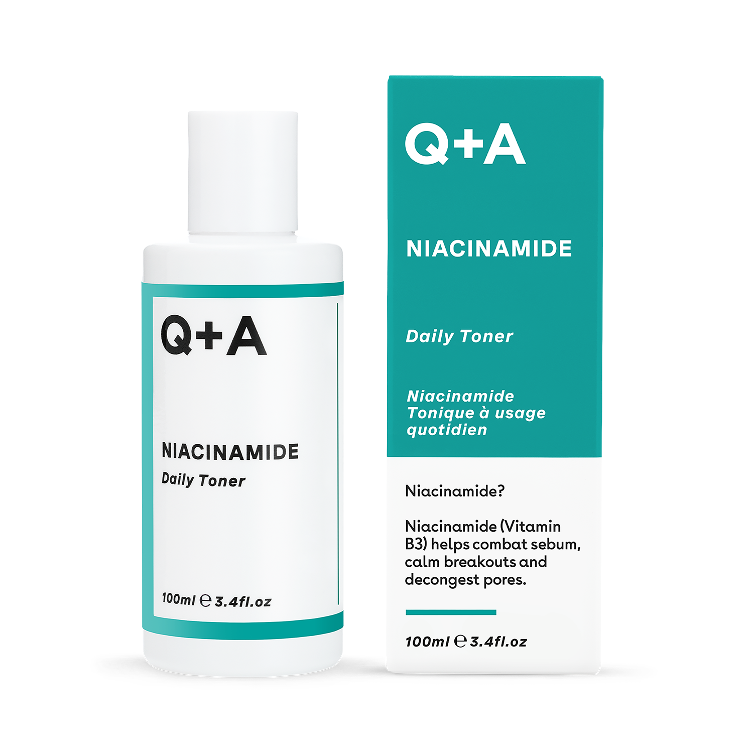 Q+A Niacinamide Daily Toner 100ml, imported from the UK