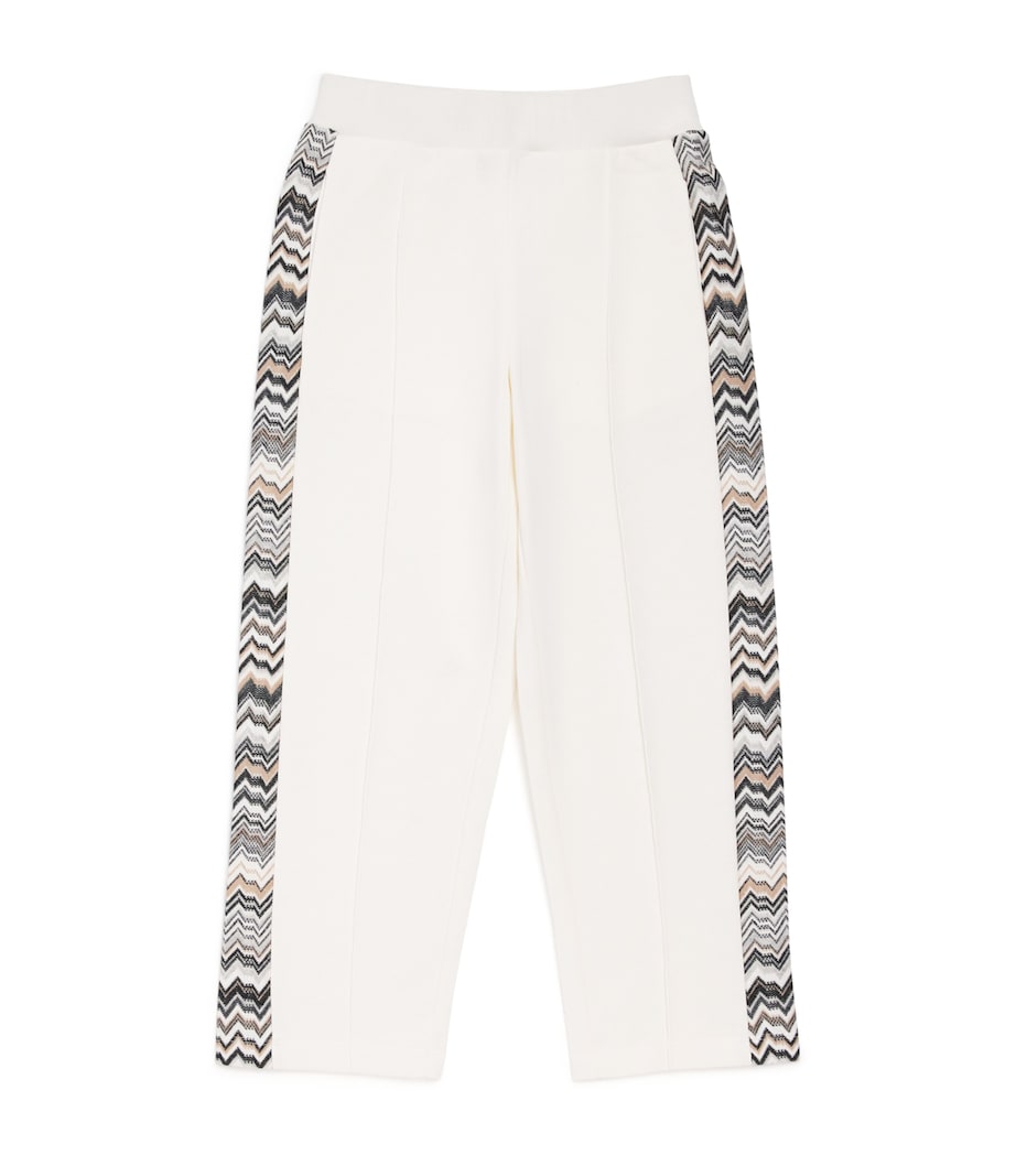 Missoni kids cotton zigzag-trim sweatpants 4-14 years, imported from the UK