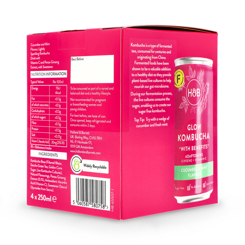 Holland  Barrett Glow Kombucha 4x 250ml