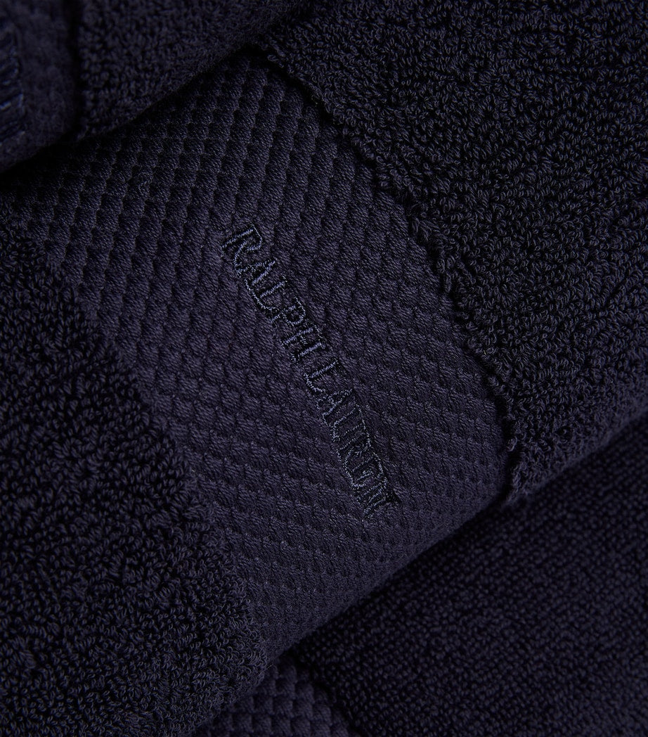 Ralph Lauren Egyptian cotton bath towel with diamond embroidery, 75cm x 137cm, imported from the UK
