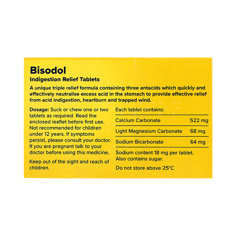 Bisodol Indigestion Relief 60 Tablets