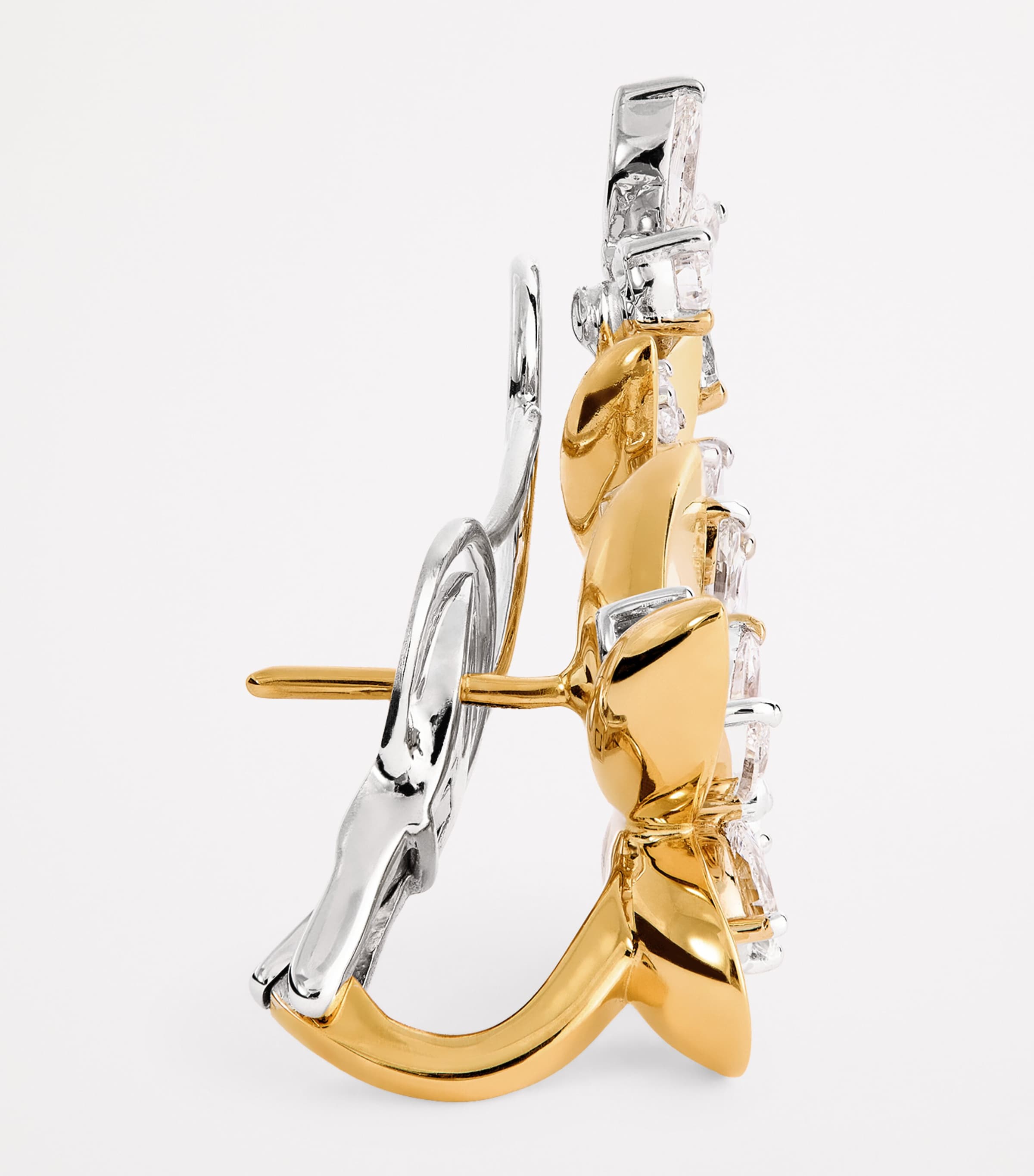 Yeprem Yellow Gold and Diamond Butterfly Earrings