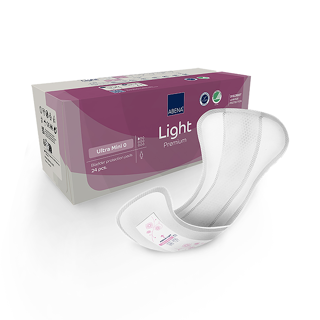 Abena Light Ultra Mini 0 80ml Absorbency 24 Incontinence Pads