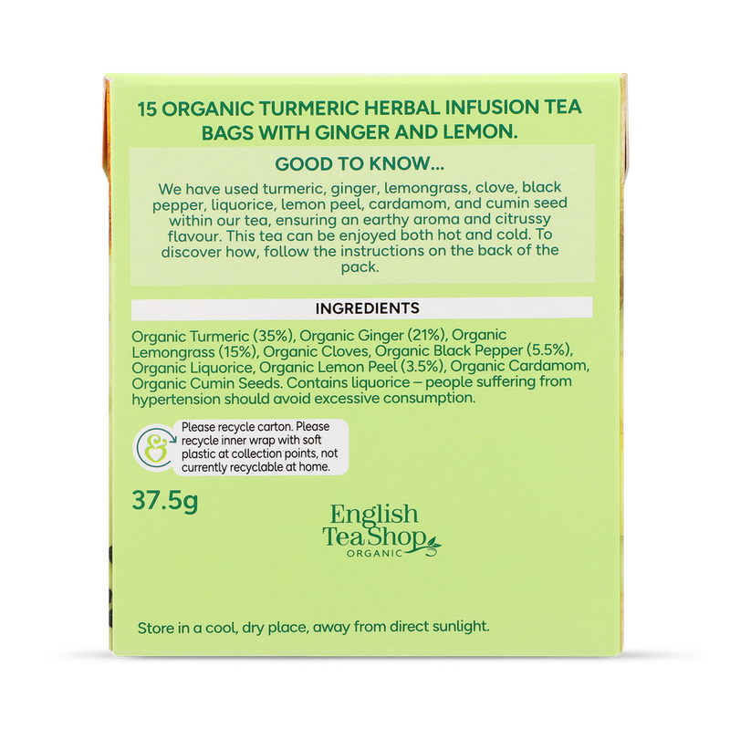 Holland  Barrett Turmeric Ginger  Lemon Tea 15 Tea Bags