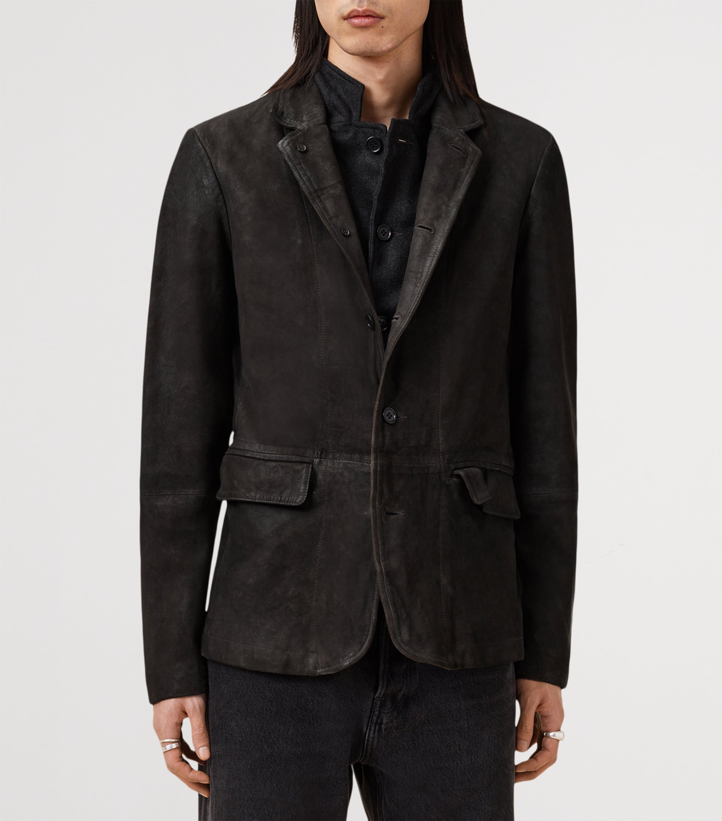AllSaints Leather Survey Blazer - British product