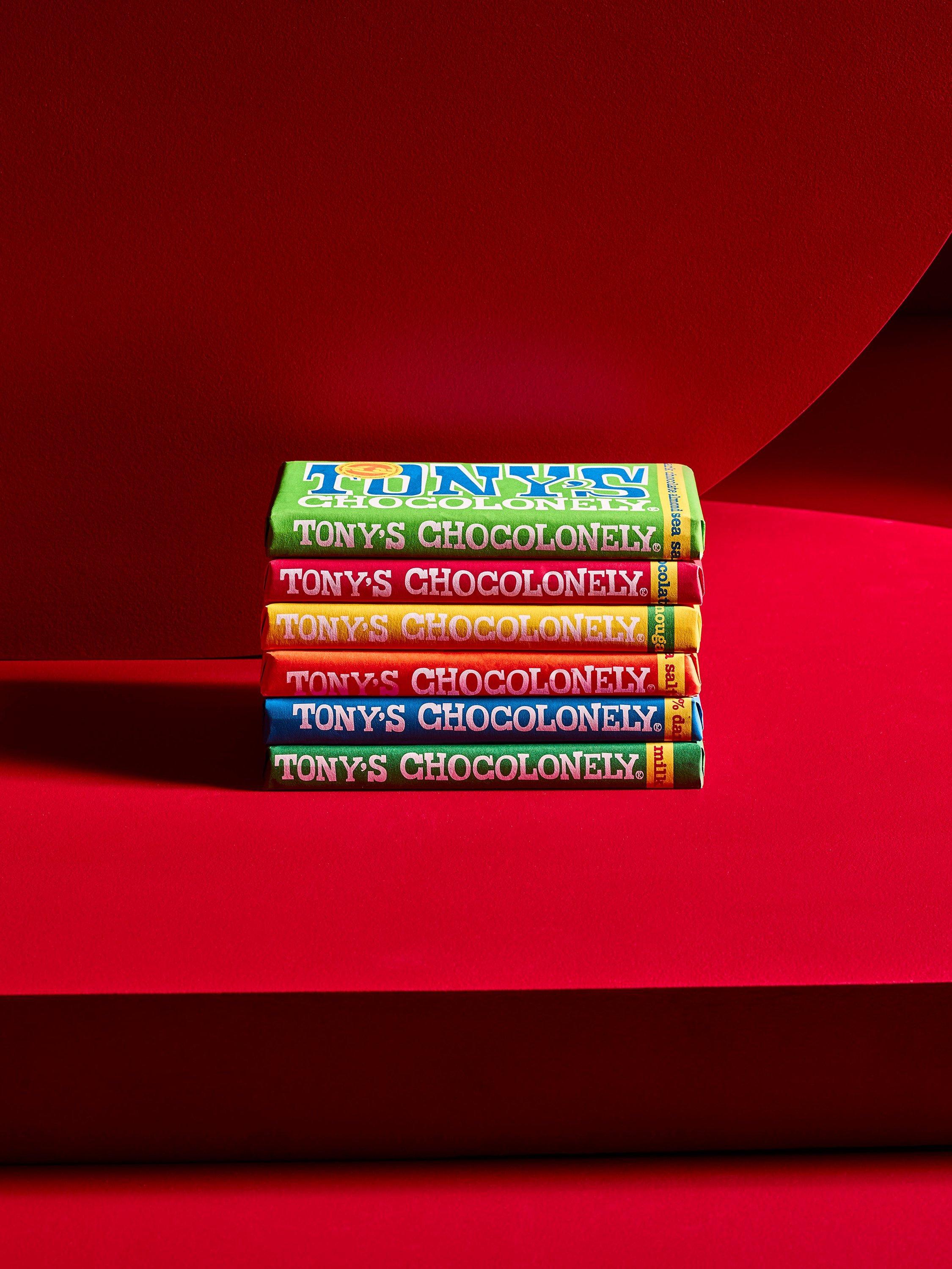 Tony's Chocolonely Rainbow chocolate bars pack of 6 (British brand)