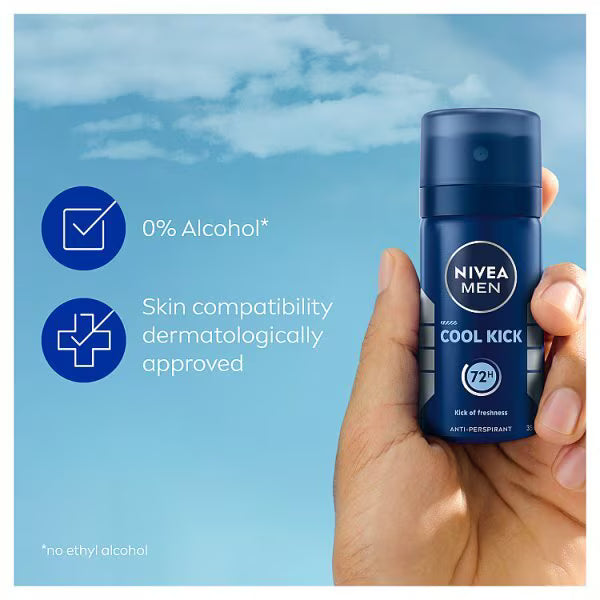 Nivea Men Aqua Cool Anti-Perspirant Spray 35ml, imported from the UK