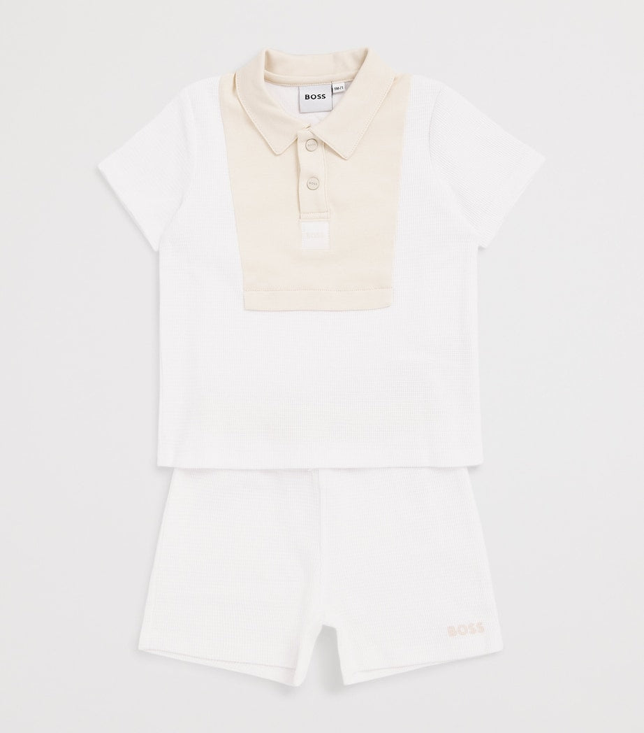 BOSS Kidswear cotton polo and shorts set for infants 1-18 months - British product