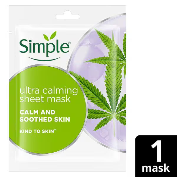 Simple Ultra Calming Hemp Sheet Mask 1Pc (British brand)