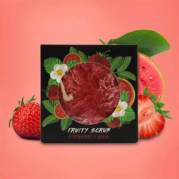 Face loofah soap with strawberry guava flavour 120g (British brand)