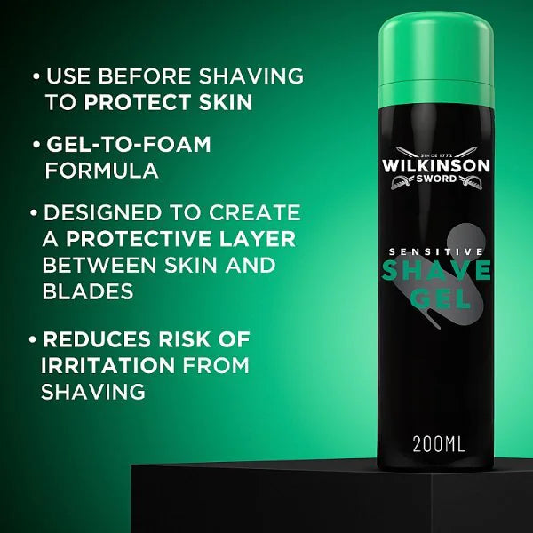Wilkinson Sword Sensitive Shave Gel 200ml (British brand)