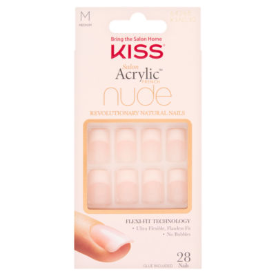 Kiss 28 Nude Medium Artificial Nail Set