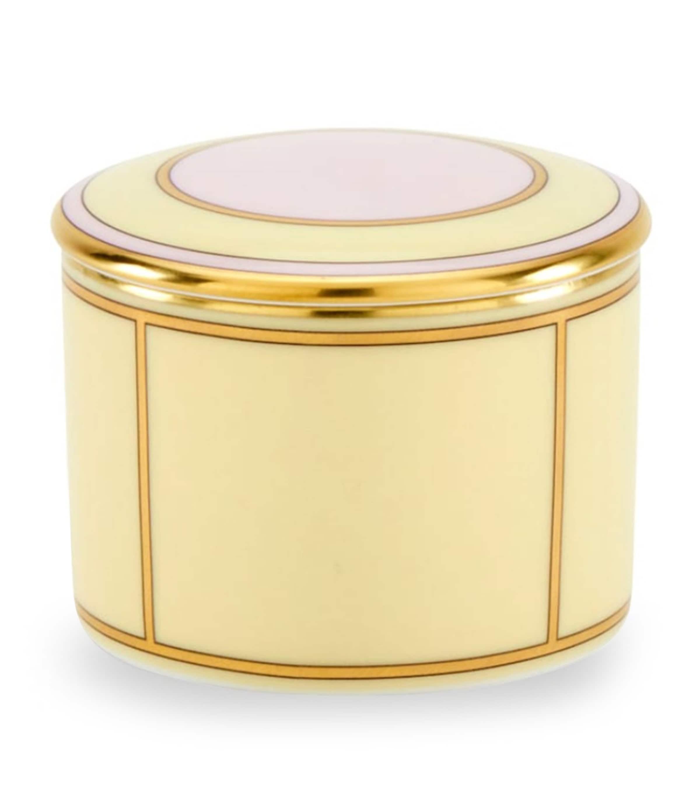 GINORI 1735 Porcelain Colonna Diva Giallo Trinket Box (8cm)