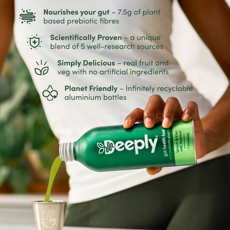 Deeply Gut Health Food With Prebiotic Plant Fibre Spinach Kiwi With Seaweed Multipack 4 x 455ml