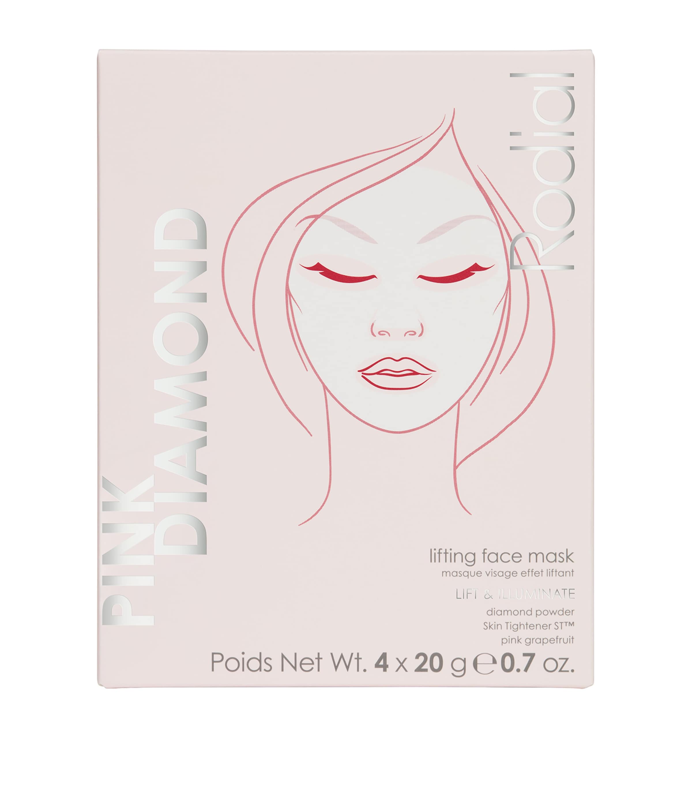 Rodial Pink Diamond Lifting Face Mask (4 x 20g)