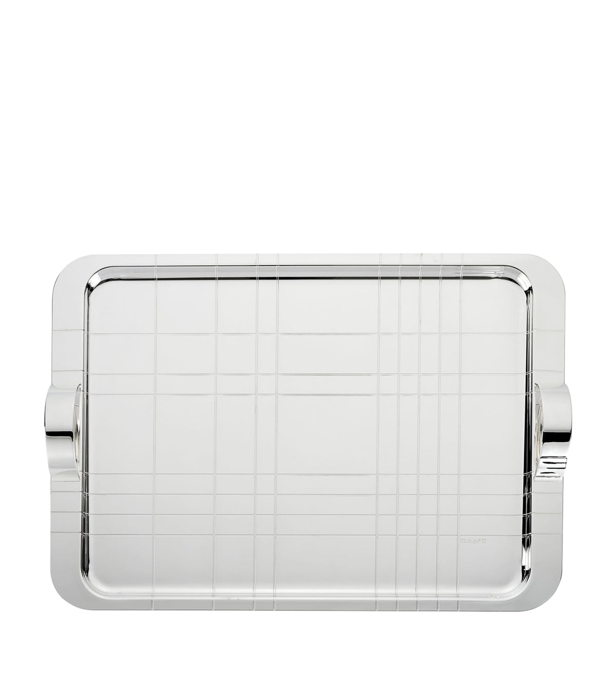 Christofle Silver-Plated Graphik Handheld Tray 45cm x 32cm - British product