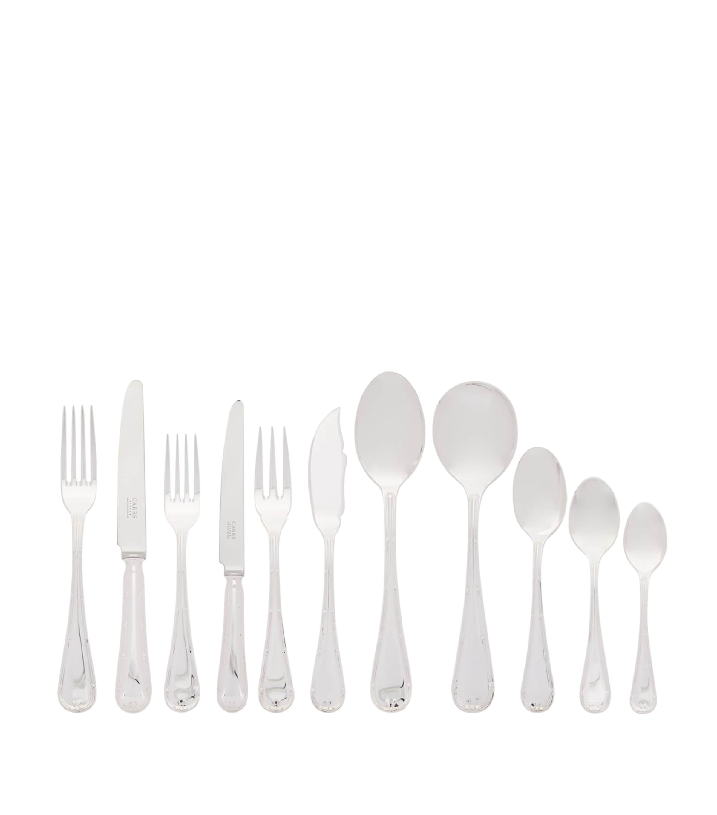 Carrs English Reed and Ribbon silver-plated 84-piece cutlery set - British product