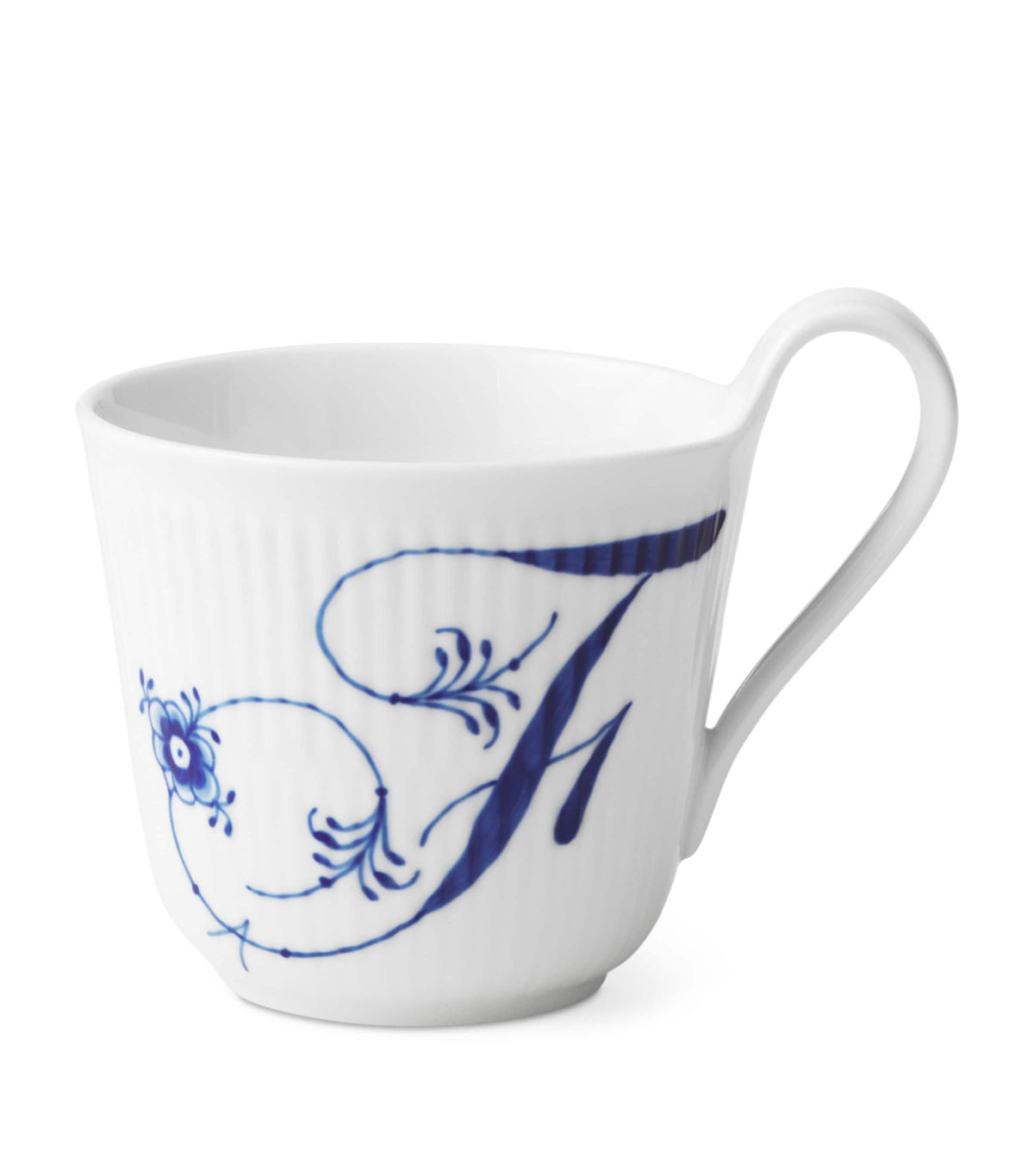Royal Copenhagen Fluted Alphabet Porcelain Mug, imported from the UK