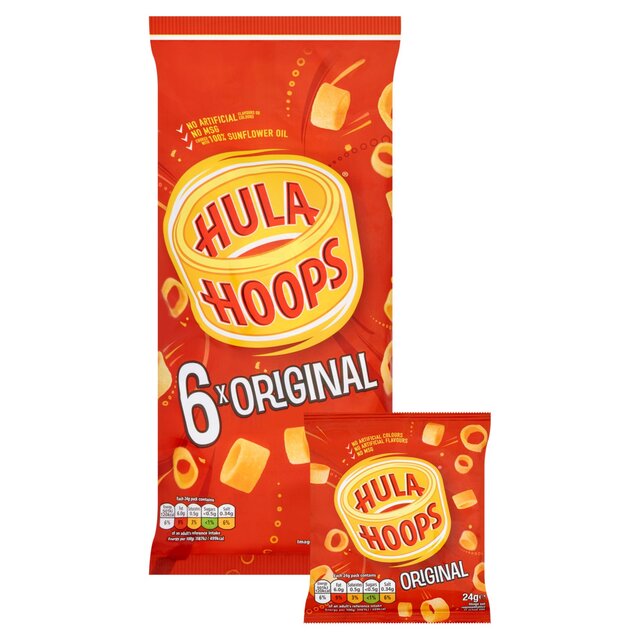 Hula Hoops Original Multipack Crisps Snacks   6 per pack - McGrocer