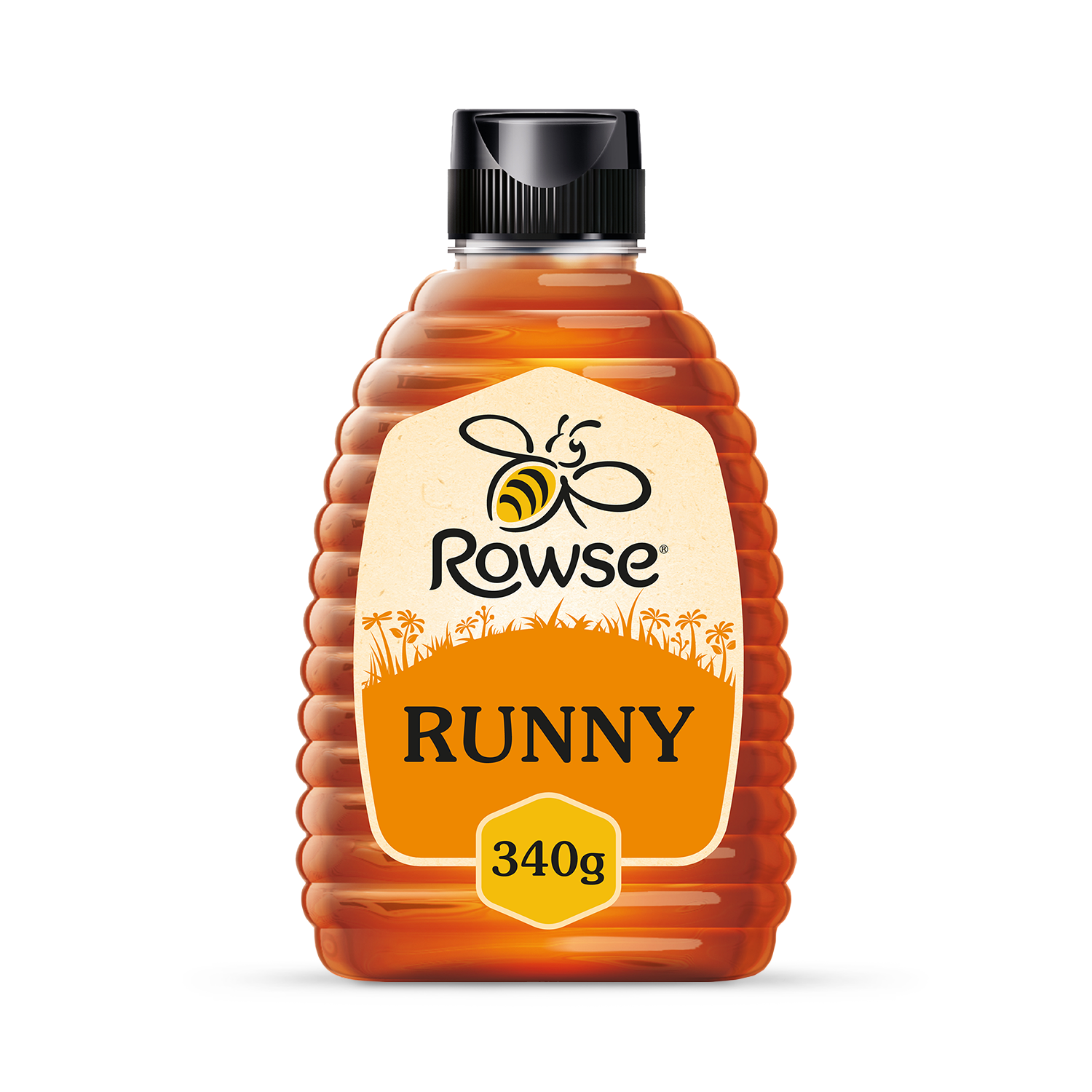 Rowse clear honey squeezy 340g, imported from the UK