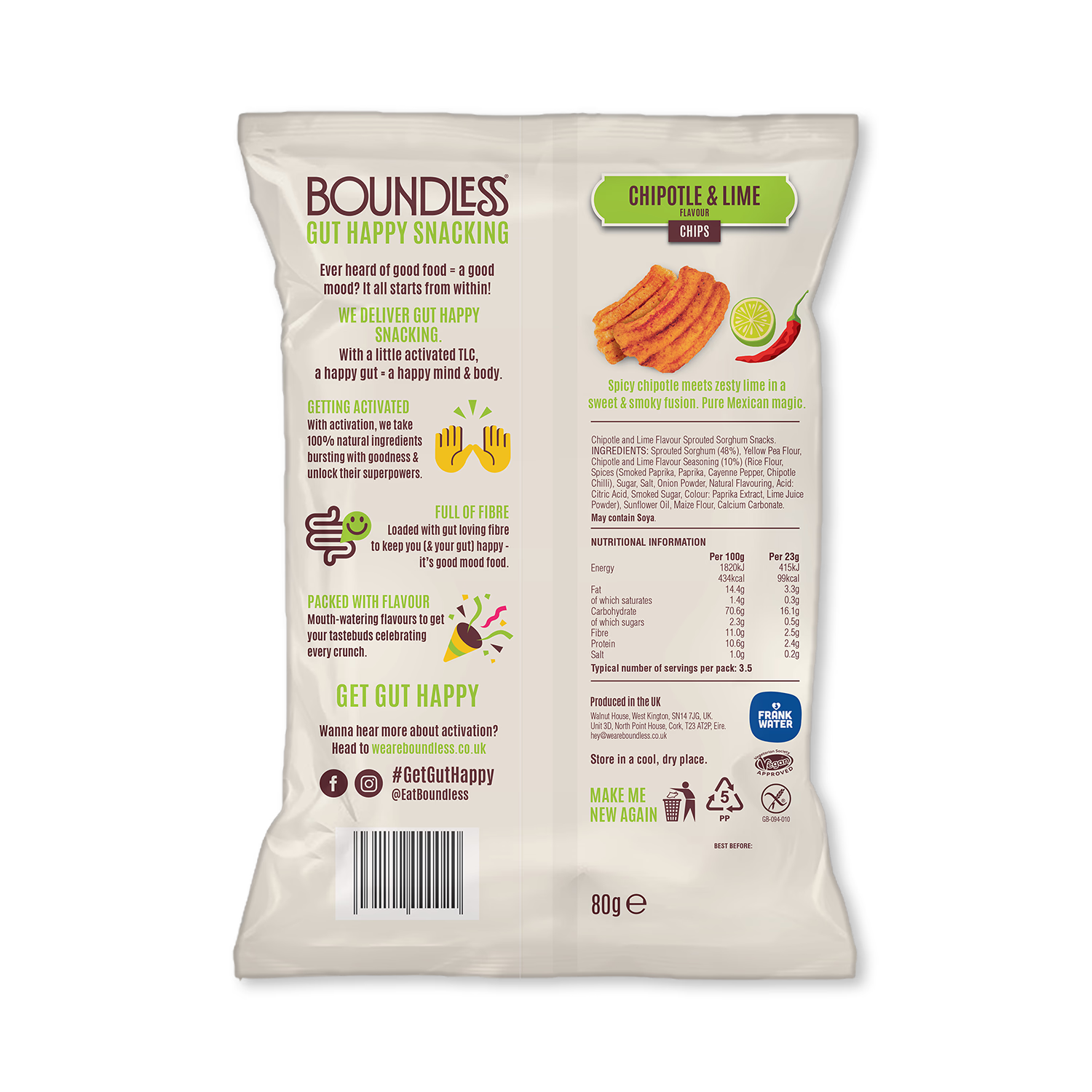 Boundless Chipotle & Lime Activated Chips 80g