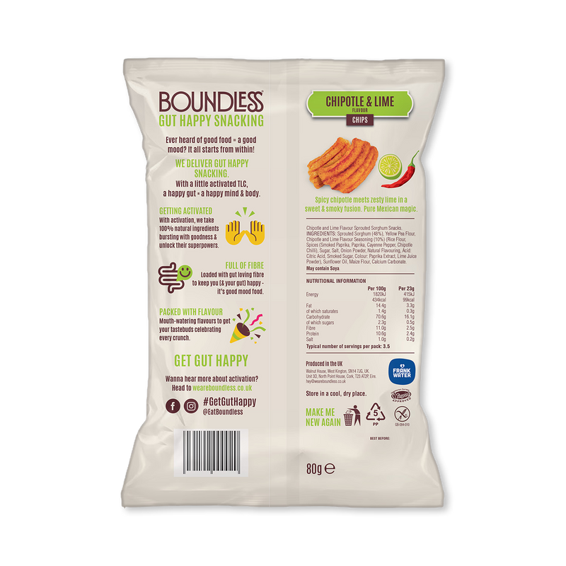 Boundless Chipotle & Lime Activated Chips 80g