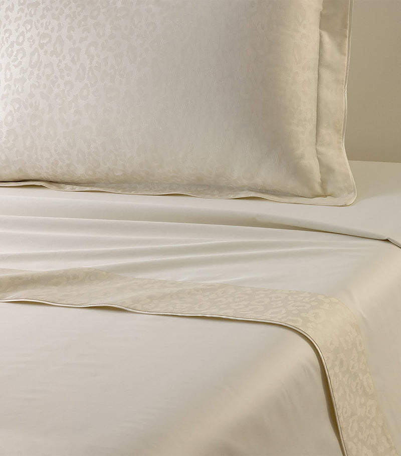 Yves Delorme Leopard Super King flat sheet 270cm x 295cm (British brand)