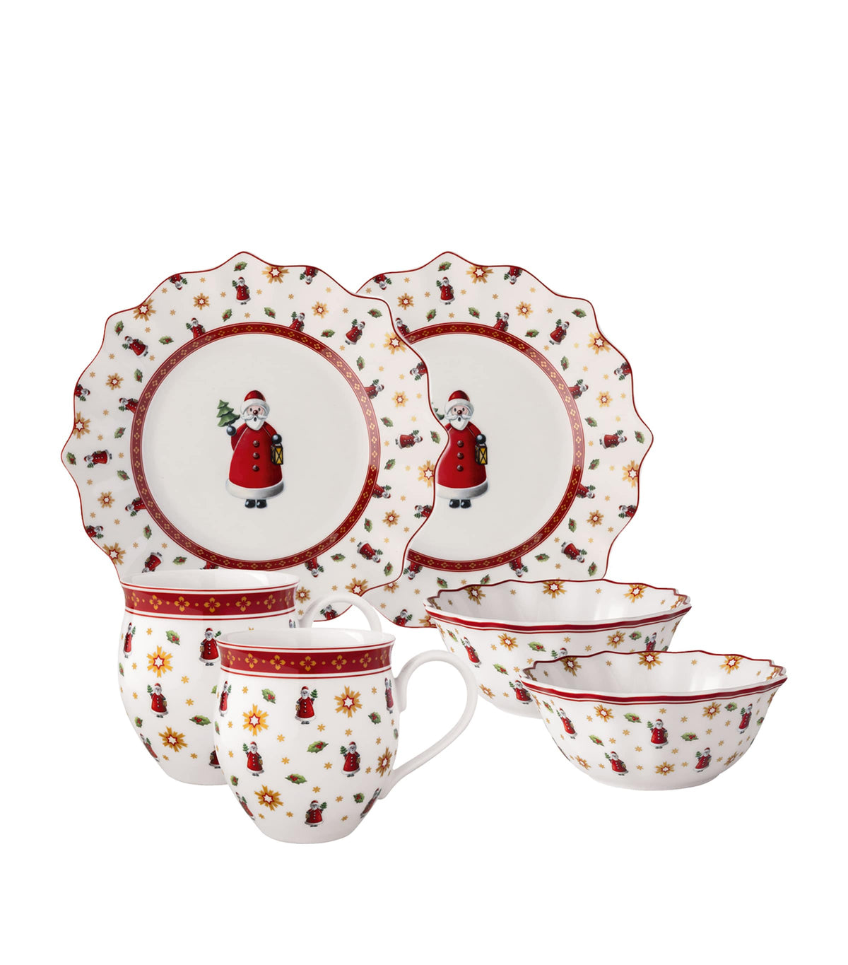 Villeroy & Boch Santa Toy's Delight 6-piece porcelain breakfast set (British brand)