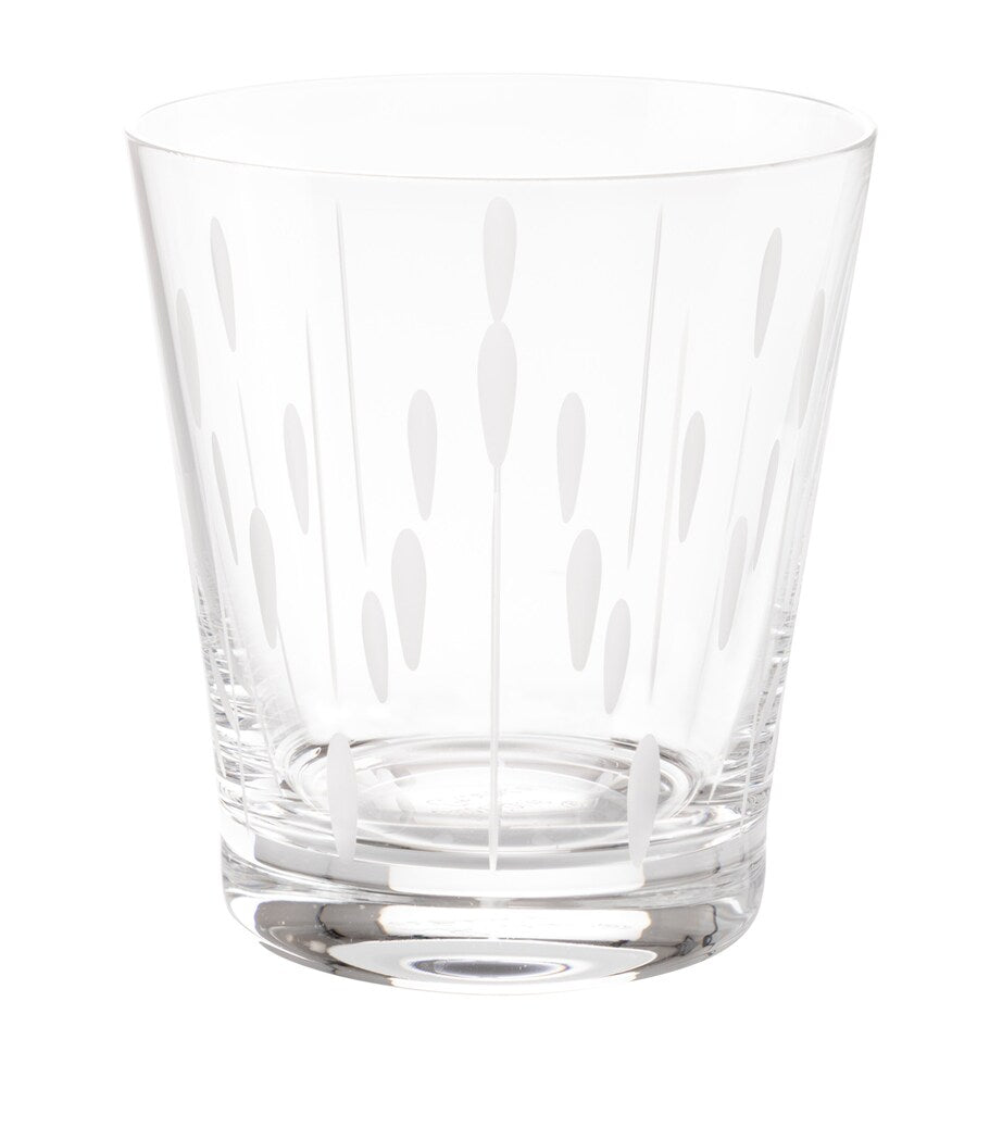 Lalique crystal tumbler with lotus dew design, 30cl capacity, UK version
