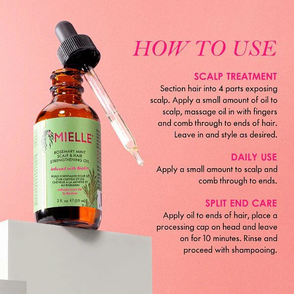 Mielle Rosemary Mint Scalp Oil 59ml, imported from the UK