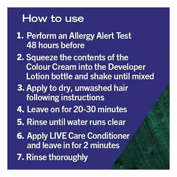LIVE Permanent Green Hair Dye Midnight Jade 60ml, UK version