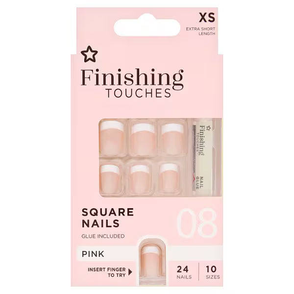 Superdrug Finishing Touches Fake Nails Extra Short Pink (British brand)
