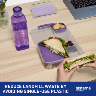 Sistema square water bottle 1L (British brand)