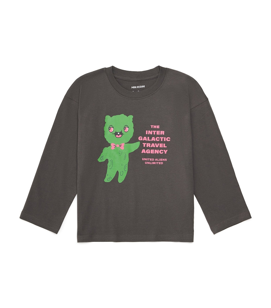 Mini Rodini long sleeve alien T-shirt 3-11 years, imported from the UK