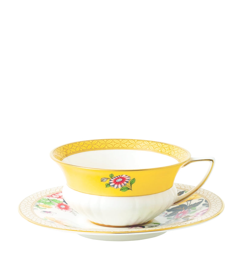 Wedgwood Harlequin teacup and saucer (British brand)