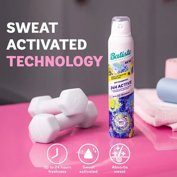 Batiste 24H Active Dry Shampoo Sweat Activated Technology - British product