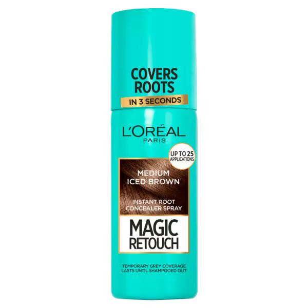 L'Oréal root concealer spray medium iced brown 75ml, imported from the UK