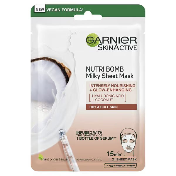 Garnier Nutri Bomb Milky Sheet Mask Coconut 28g, UK version