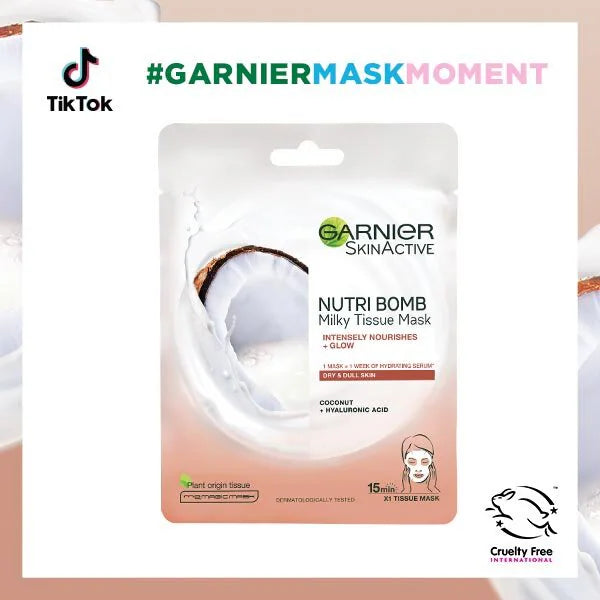 Garnier Nutri Bomb Milky Sheet Mask Coconut 28g, UK version