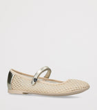 Monnalisa mesh glitter ballet flats for girls, imported from the UK