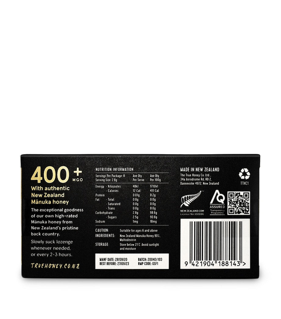 The True Honey Co 400+ MGO Manuka Honey Lozenges (8 x 2.8g)