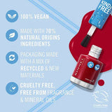 Rimmel Kind & Free Clean Nail Polish Poppy Pop Red, imported from the UK
