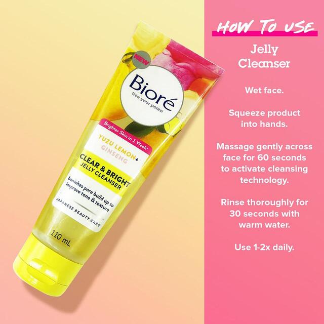 Biore Clear & Bright Brightening Jelly Cleanser   110ml - McGrocer