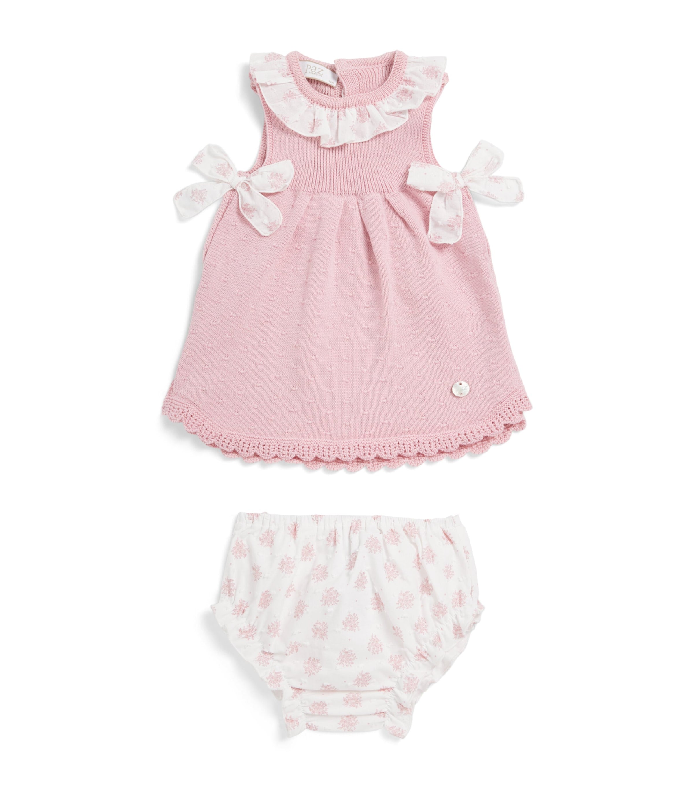 Paz Rodriguez Cotton Knitted Top and Bloomers Set (1-24 Months)