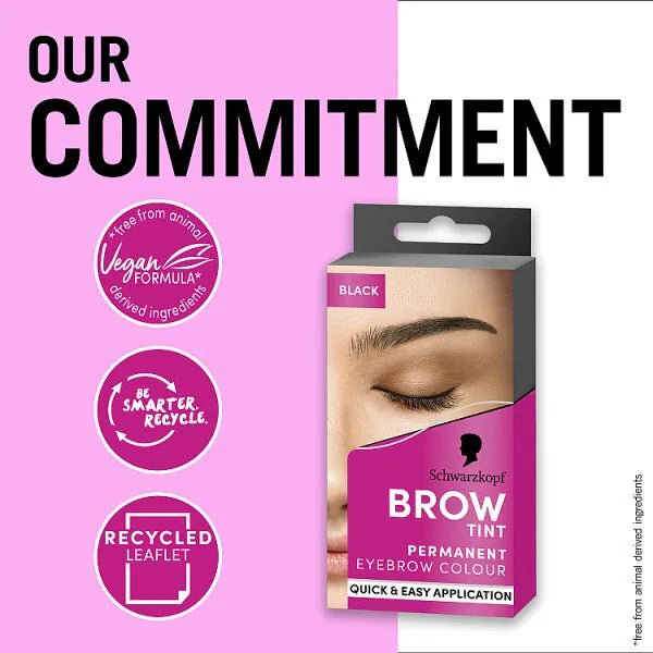 Schwarzkopf Permanent Brow Tint Black kit for natural looks (British brand)
